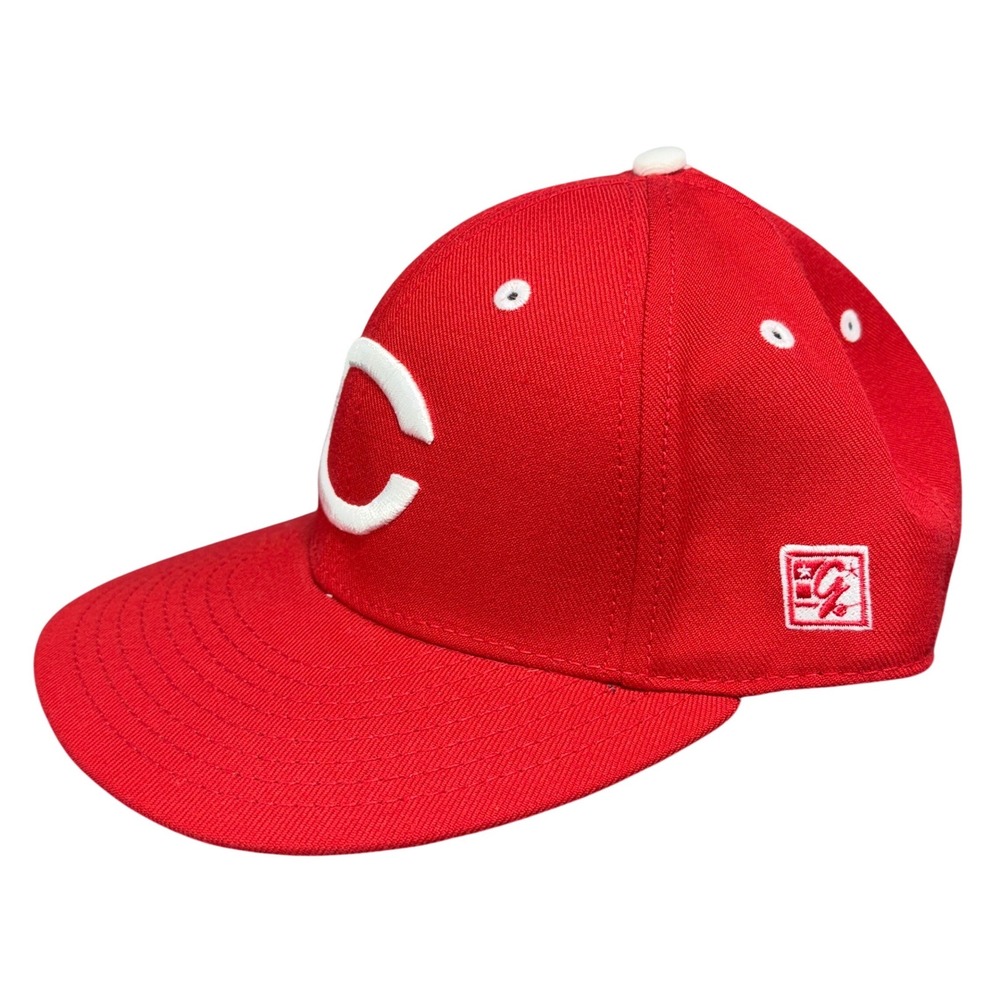 The Game Pro Cincinnati Reds Hat Mens 7 3/8 Red Fitted Wool‎ Blend GP300 Cap